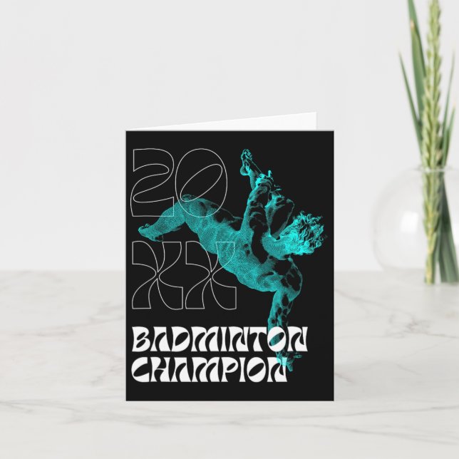 Badminton Champion Racket Shuttle Tournament Winne Card (Front)