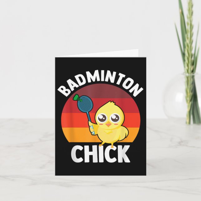 Badminton Chick Badminton Player Shuttle Sports Sm Card (Front)