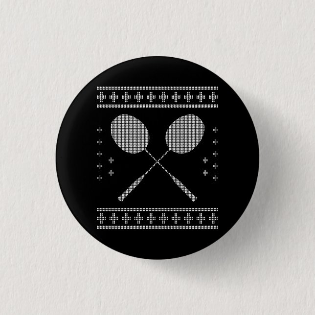 Badminton Christmas Button (Front)