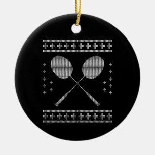 Badminton Christmas Ceramic Ornament