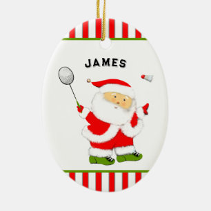 Badminton Christmas Collectible Ceramic Ornament