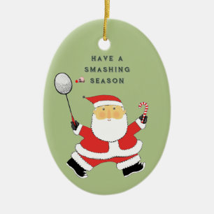 Badminton Christmas Collectible Ceramic Ornament