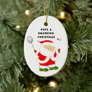 Badminton Christmas Collectible Ceramic Ornament