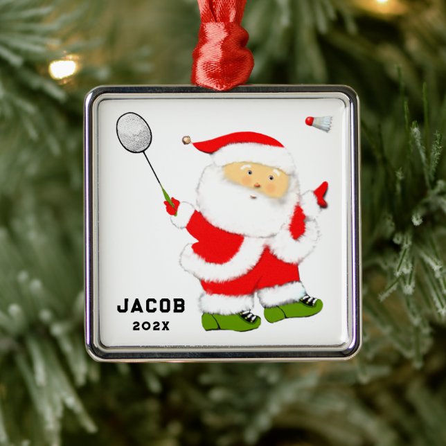 Badminton Christmas Collectible Metal Ornament (Tree)