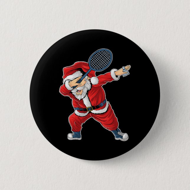 Badminton Christmas Dabbing Santa Claus With Shutt Button (Front)