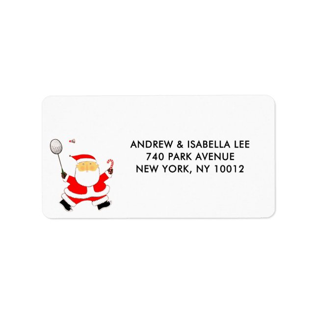 Badminton Christmas Holiday Label (Front)