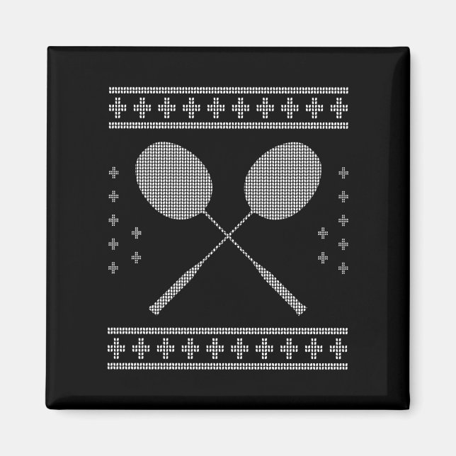 Badminton Christmas Magnet (Front)