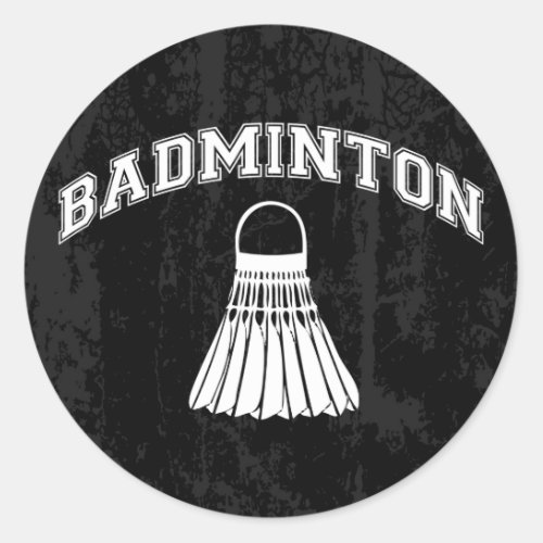 Badminton Classic Round Sticker