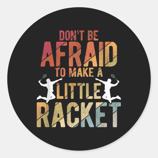 Badminton  classic round sticker (Front)