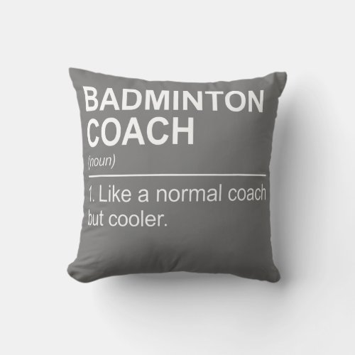 Badminton Coach Noun Definition Shuttlecock Throw Pillow