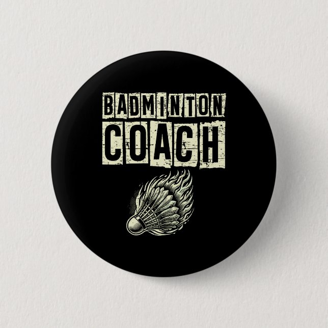 Badminton Coach Shuttle Racket  Button (Front)