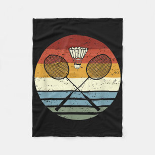 Badminton - Cool Vintage Retro Sport Outfit Racket Fleece Blanket