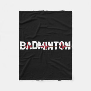 Badminton Court Racket - Racquet Shuttle Ekg Heart Fleece Blanket