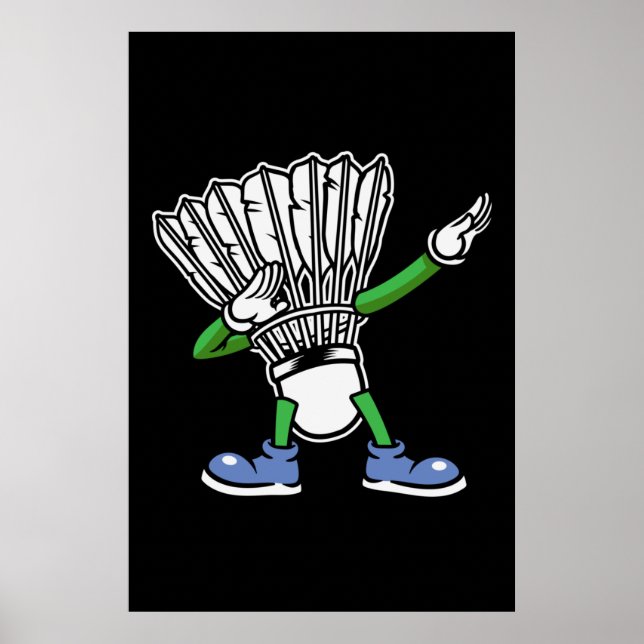 Badminton Dabbing Shuttlecock Poster (Front)