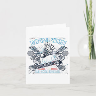 Badminton Dad Shuttle Legend Funny Sports Design Card