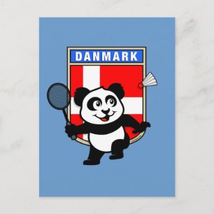 Badminton Denmark Panda Postcard