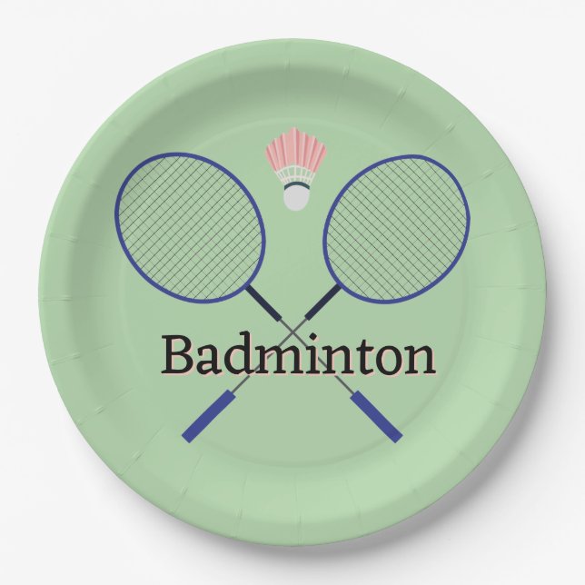 Badminton Design  Paper Plates (Front)
