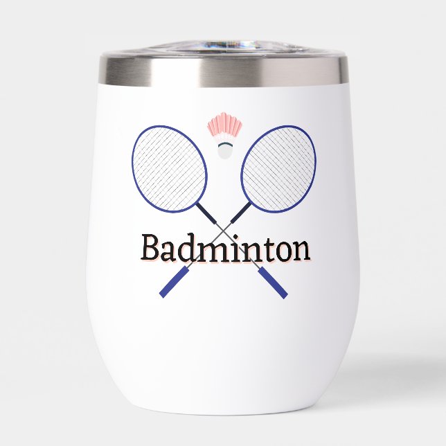 Badminton Design  Thermal Wine Tumbler (Front)