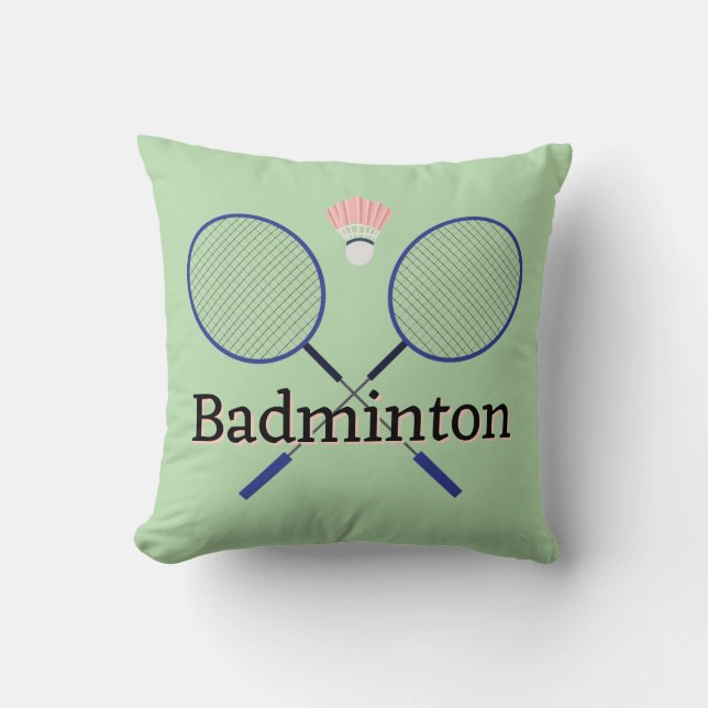 Badminton Design Throw Pillow (Front)