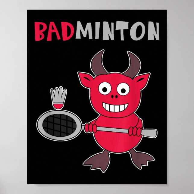 Badminton Devil Badminton Player Shuttle Sports Sm Poster (Front)