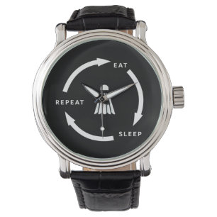 Badminton Eat Sleep Repeat Sports Fan Saying Watch