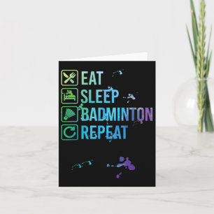 Badminton Eat Sleep Repeat Watercolor Gift Card