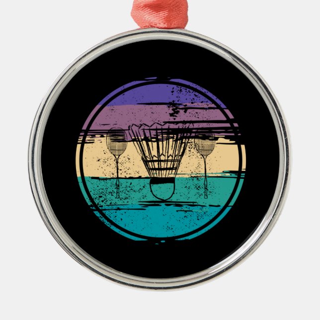 Badminton Equipment Design Metal Ornament (Front)