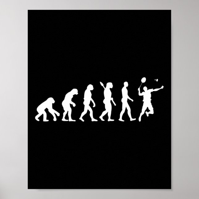 Badminton Evolution Jersey Tee Funny Rackets Ball  Poster (Front)