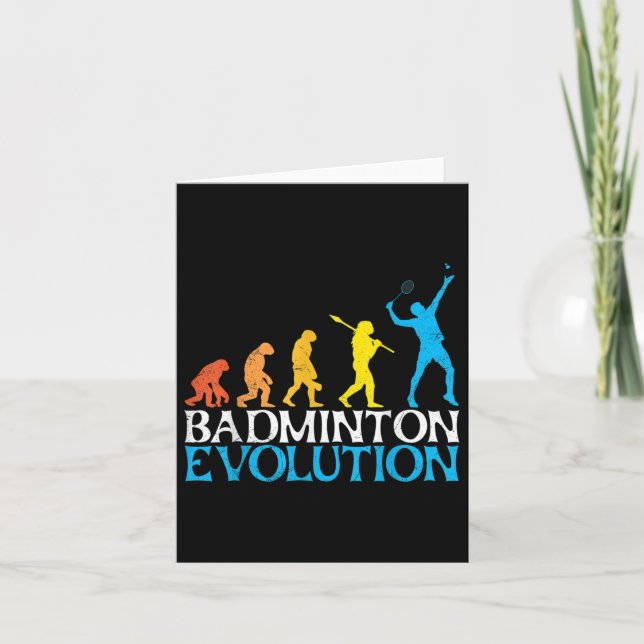 Badminton Evolution Monkey Badminton Player Badmin Card (Front)