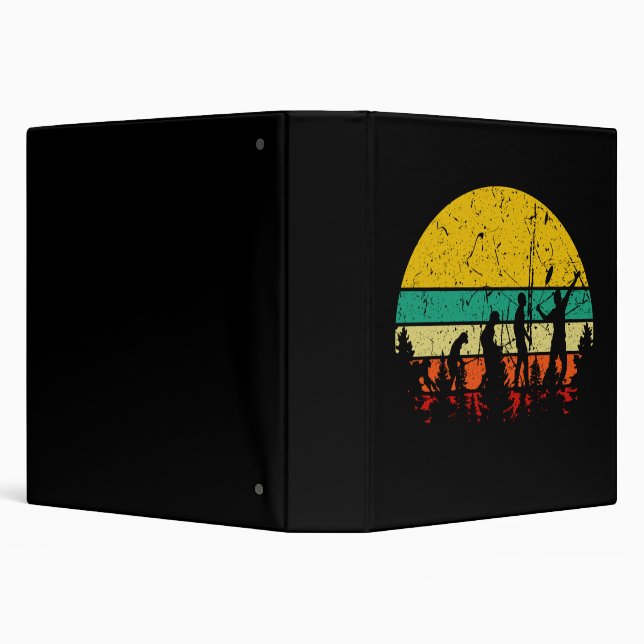 Badminton Evolution Retro Badminton Player 3 Ring Binder (Background)