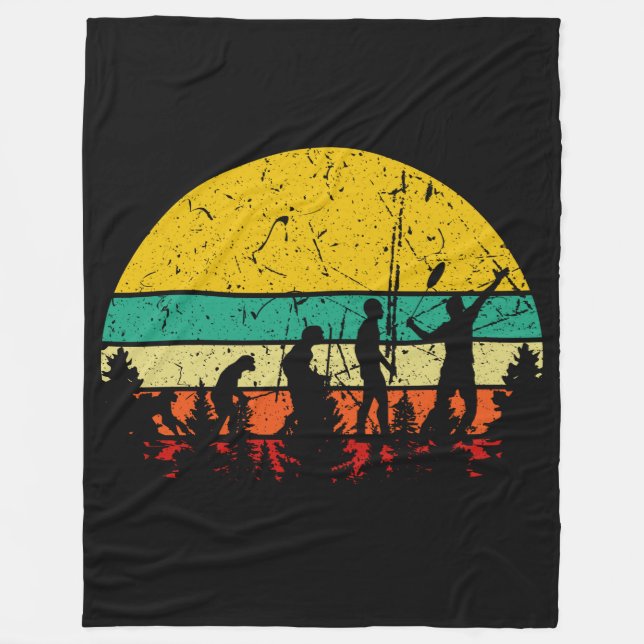 Badminton Evolution Retro Badminton Player Fleece Blanket (Front)