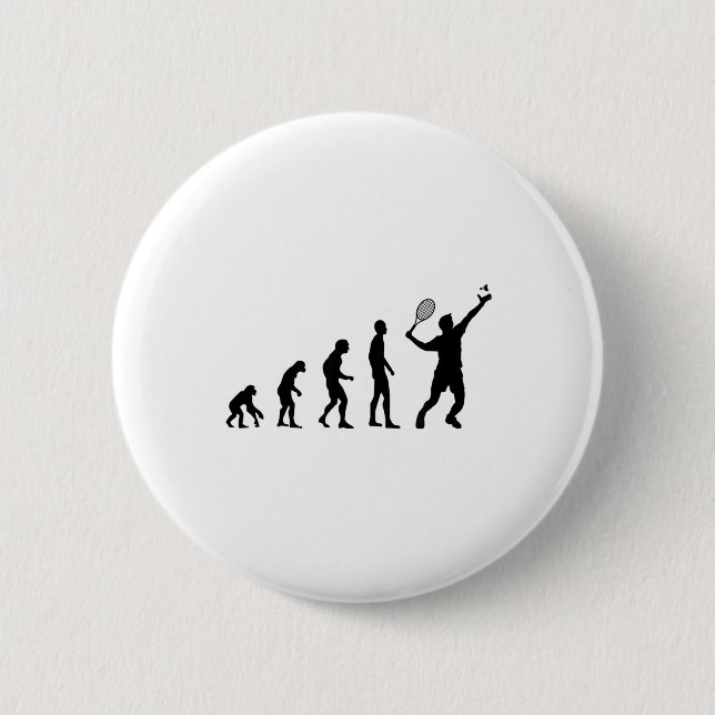 Badminton Evolution Shuttle Funny  Button (Front)