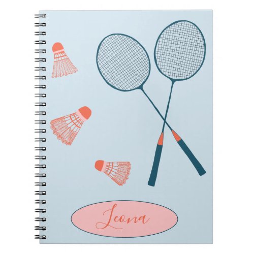 Badminton for two monogram notebook