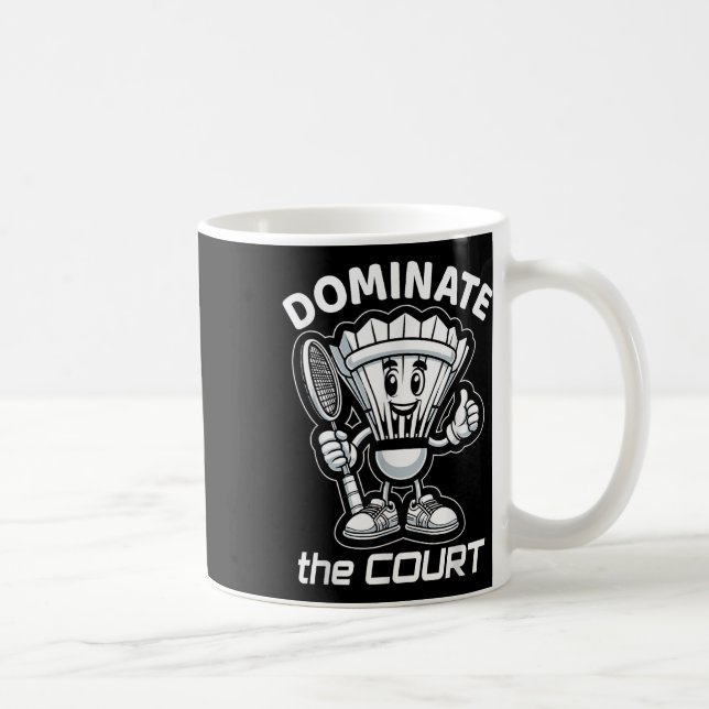 Badminton Forever Cartoon Shuttle And Racket Graph Coffee Mug (Right)