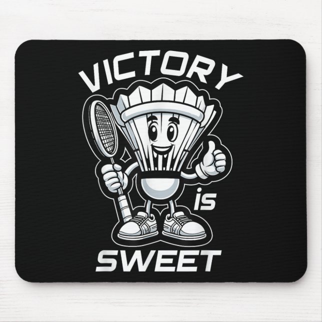 Badminton Forever Cartoon Shuttle And Racket Graph Mouse Pad (Front)
