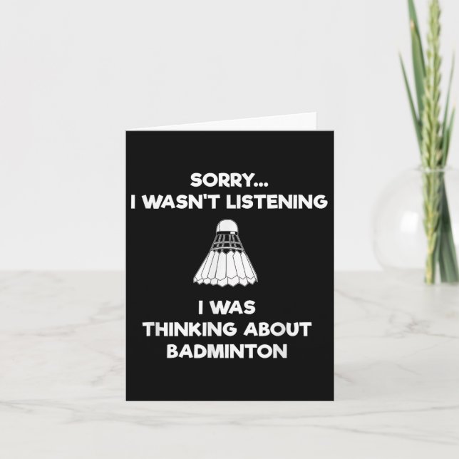 Badminton - Funny Listening  Card (Front)