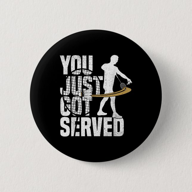 Badminton Game Lover Served Shuttle Player Badmint Button (Front)