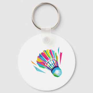 Badminton Game Shuttle Sport Badminton Pop Art Keychain