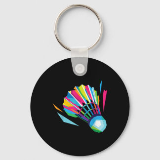 Badminton Game Shuttle Sport Badminton Pop Art  Keychain