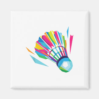 Badminton Game Shuttle Sport Badminton Pop Art Magnet