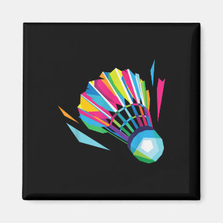 Badminton Game Shuttle Sport Badminton Pop Art Magnet
