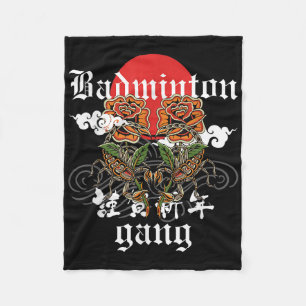 Badminton Gang, Roses Scorpions Sporty Floral Rept Fleece Blanket