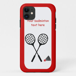 Badminton gifts, racquet and shuttlecock custom iPhone 11 case