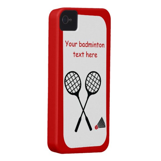 Badminton gifts, racquet and shuttlecock custom Case-Mate iPhone case (Back/Right)