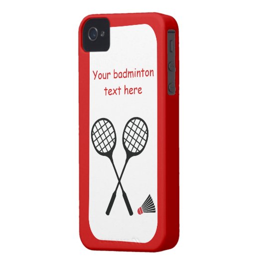 Badminton gifts, racquet and shuttlecock custom Case-Mate iPhone case (Back Left)