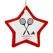Badminton gifts, racquet and shuttlecock custom ceramic ornament Badminton gifts, racquet and shuttlecock custom ceramic ornament