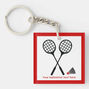 Badminton gifts, racquet and shuttlecock custom keychain