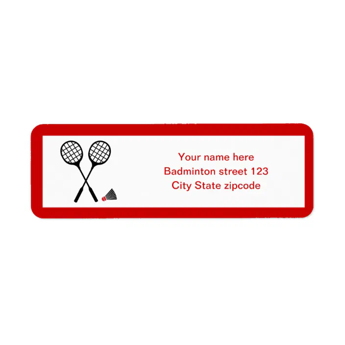 Badminton gifts, racquet and shuttlecock custom label | Zazzle.com