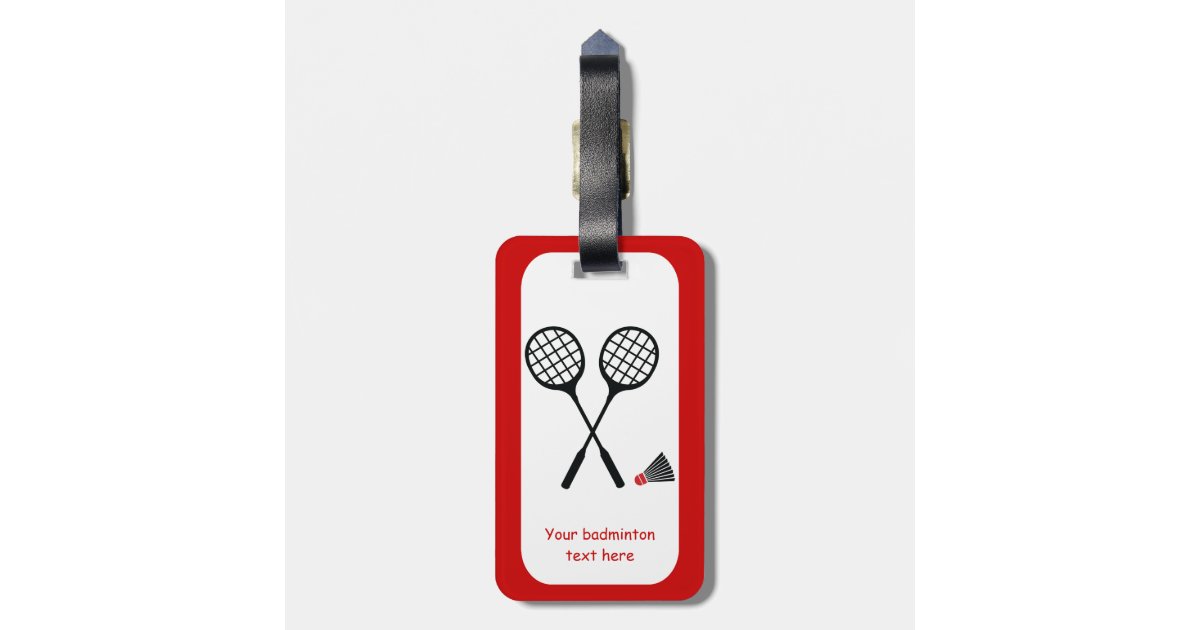 Badminton Racket Tag Badminton gifts, racquet and shuttlecock custom luggage tag | Zazzle