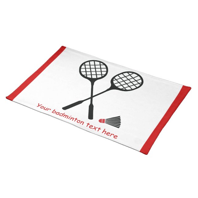 Badminton gifts, racquet and shuttlecock custom placemat (On Table)